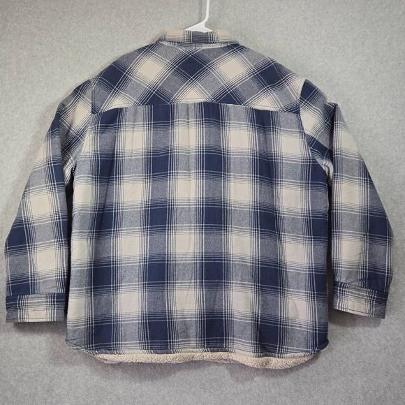 Vintage Big Mac JC Penney Men's 2XL shirt Jacket Shacket Gray Plaid Flannel Sher - Picture 7 of 11